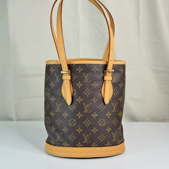 Louis Vuitton Petit Bucket Shoulder Bag Monogram Canvas - Picture 3 of 8